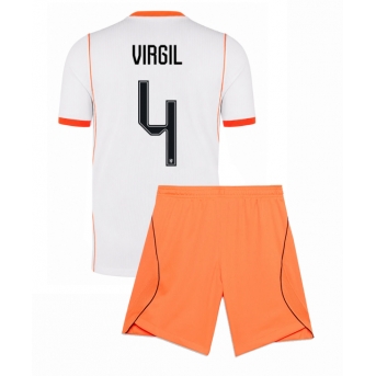 Billige Fotballdrakt Nederland Virgil van Dijk #4 Replika Bortedraktsett Barn VM 2026 Kortermet (med bukser)